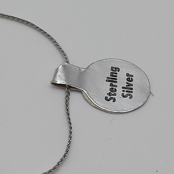 Vintage Reverse Intaglio Rose Crystal Pendant Necklace, Sterling Silver - Picture 5 of 9